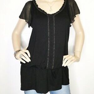 🌼3/$30🌼 WHBM Black Blouson Top Size Medium